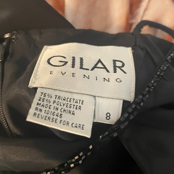 VTG GILAR EVENING Sz 8 Black Beaded Fringe Racerback Dress Little Black Dress - Picture 10 of 11